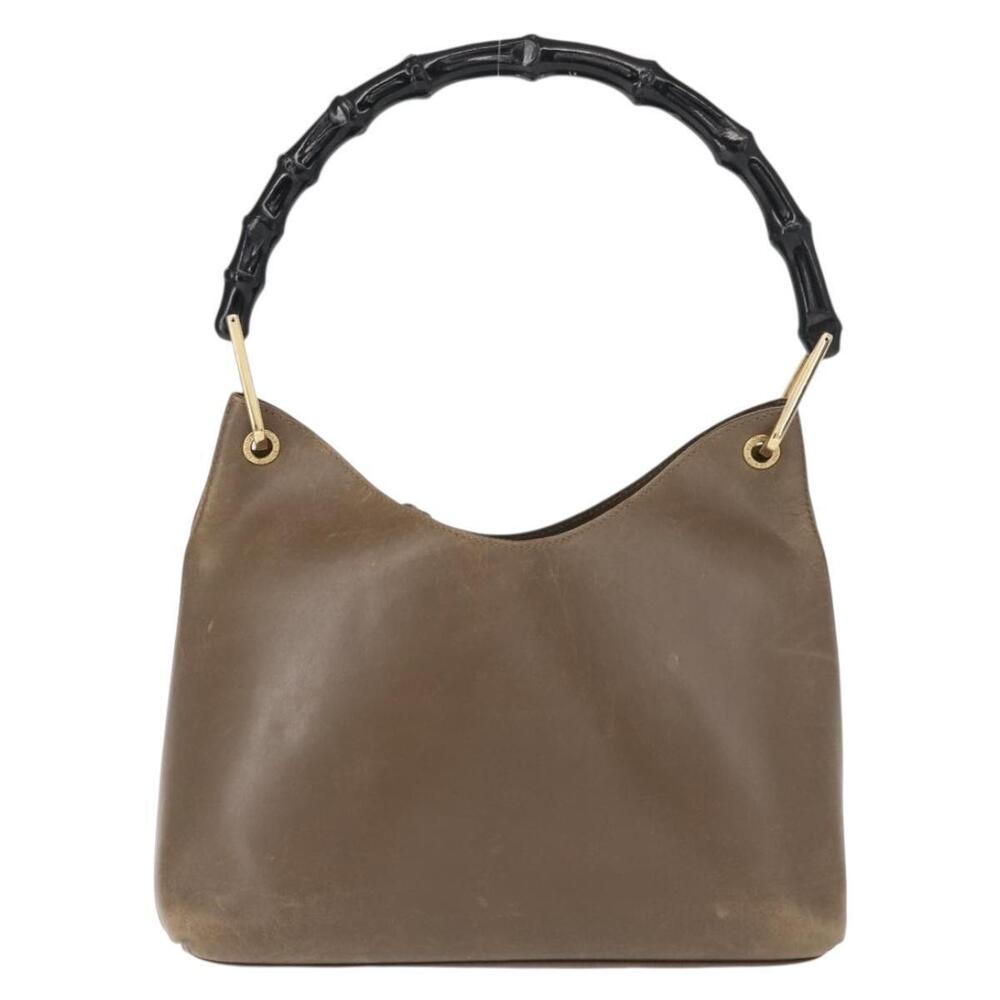 GUCCI Bamboo Hand Bag Leather Brown Gold 001 2058 1883 0 Auth ep11407 - Picture 13 of 16